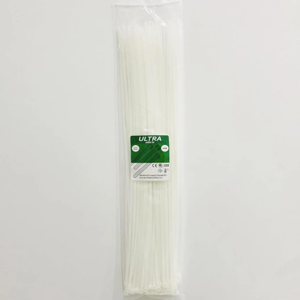 3.6 x 400 mm Kablo Bağı & Plastik Cırt Kelepçe Paket (Beyaz)(100Adet)(1.Kalite)
