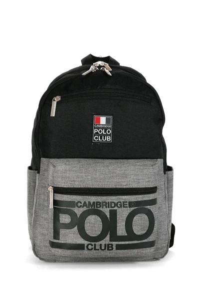Cambridge Polo Club Street Style Dört Bölmeli Unisex Okul Sırt Çantası Siyah / CPO4016.001