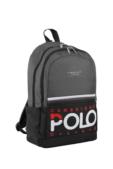 Cambridge Polo Club Preppy II Çift Ana Bölmeli Unisex Okul Sırt Çantası Gri / CPC3019.003 - Resim 2