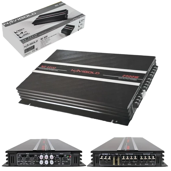 NAVİGOLD NG-4200 Oto Anfi Stereo 2900 Watt 4 Kanal - 1