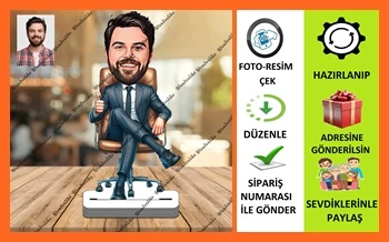 İş Adamı Ceo Karikatür Biblo,Sevgiliye Hediye,Doğum Günü Hediye ürün görseli
