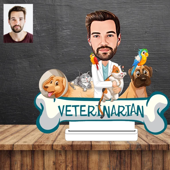 Veteriner Karikatür Figürü,Sevgiliye Hediye,Doğum Günü Hediyesi - 1