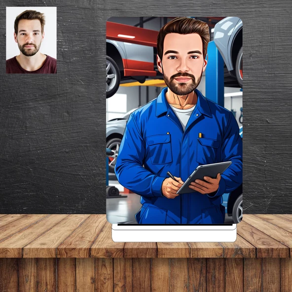 Oto Servis Karikatür Figürü,Sevgiliye Hediye,Doğum Günü Hediyesi ürün görseli