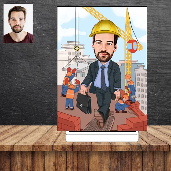 İnşaat Mühendisi  Karikatür Figürü,Sevgiliye Hediye,Doğum Günü Hediyesi ürün görseli