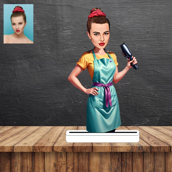 Bayan-Stilist Karikatür Figürü,Sevgiliye Hediye,Doğum Günü Hediyesi ürün görseli