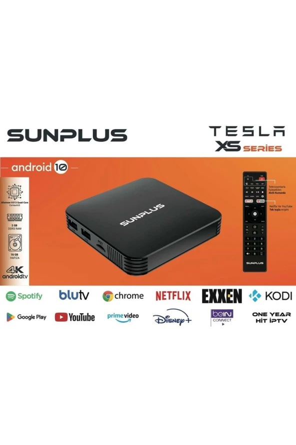 Android Tv Box 2gb Ram -16 Gb Hafıza Android 12 Tvbox - 4 K Tesla Xs Series 3840*2160 P