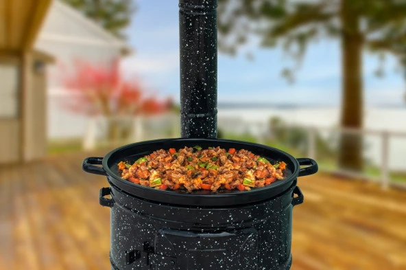 Conforde Emaye İki Kapaklı Mangal, Saç Kavurma ve Kamp Sobası - 8