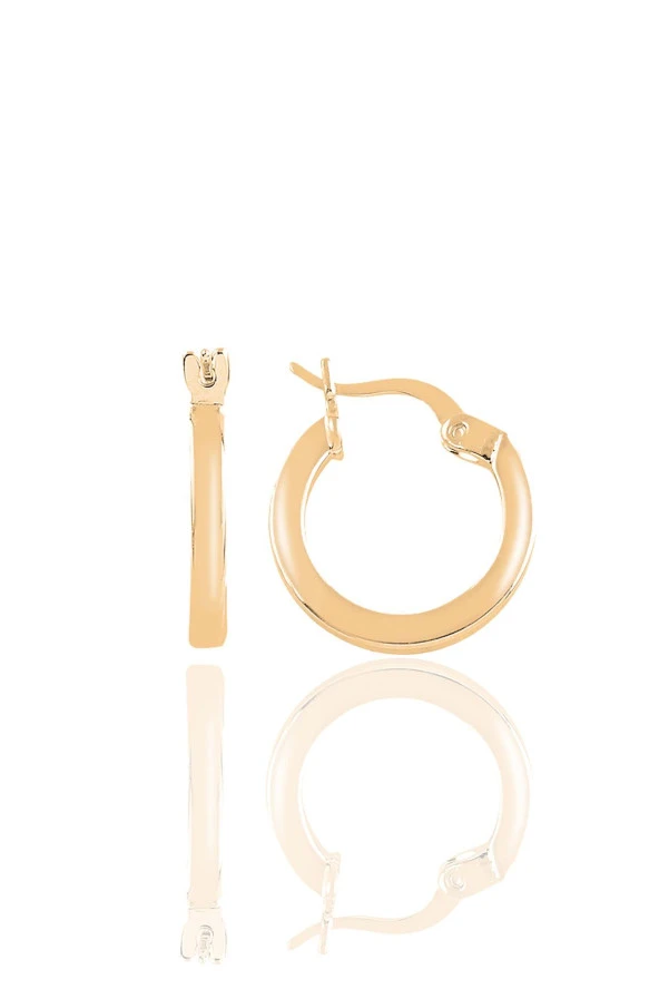 Gümüş rose balta kilit 17 mm halka küpe SGTL11257ROSE ürün görseli