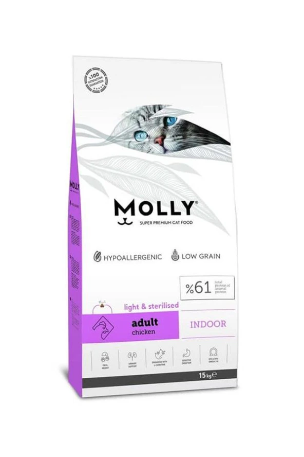 Molly Tavuklu Kısır Kedi Maması  15 KG