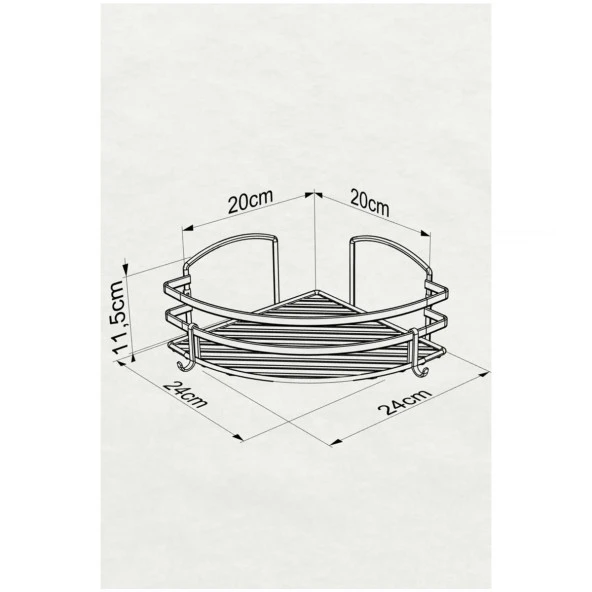 Tekno Tel ST-107 Yapışkanlı Kancalı Köşelik Banyo Rafı Siyah - 3