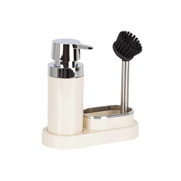 Primanova Bej Polen Fırça Sıvı Sabunluk Mutfak Seti