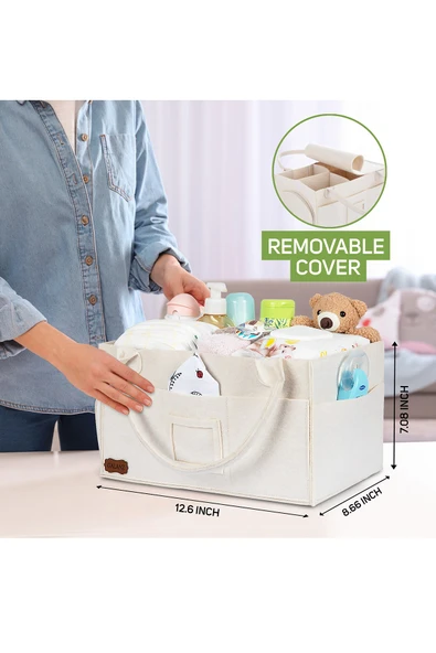 Galanz Keçe Kapaklı Anne Bebek Bakım Çantası Çok Amaçlı Alt Açma Organizer Çanta - 2