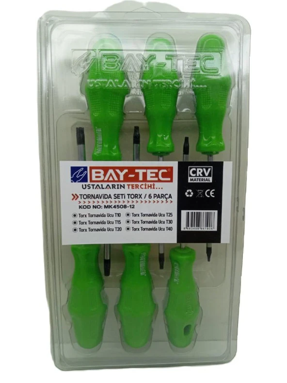 Bay-Tec Torx Tornavida Seti 6Parça Mk4508-12 - 3