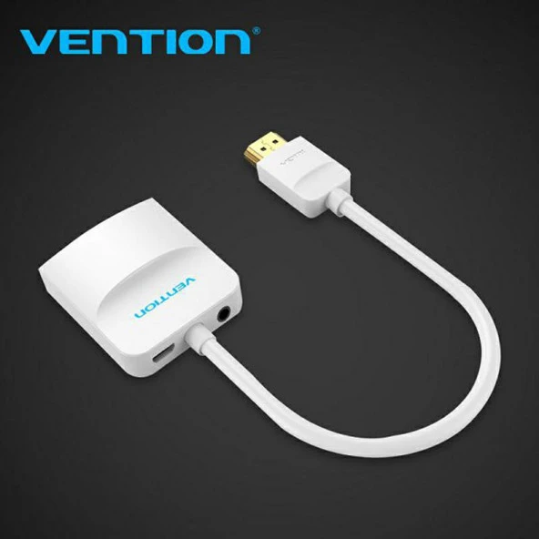 Vention Hdmi To VGA Kablo Adaptör Çevirici Dönüştürücü Ses Destekli Beyaz 9018000002045