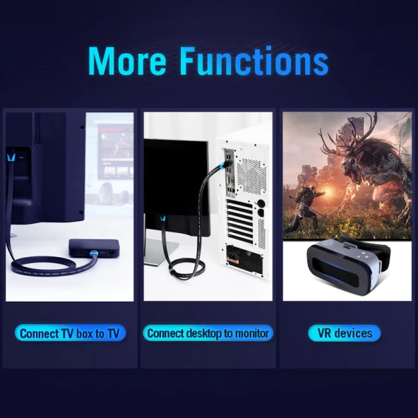 Vention 5m Hdmi Kablo Slim 4K 1.4 Full HD Tv Playstation Görüntü - 8