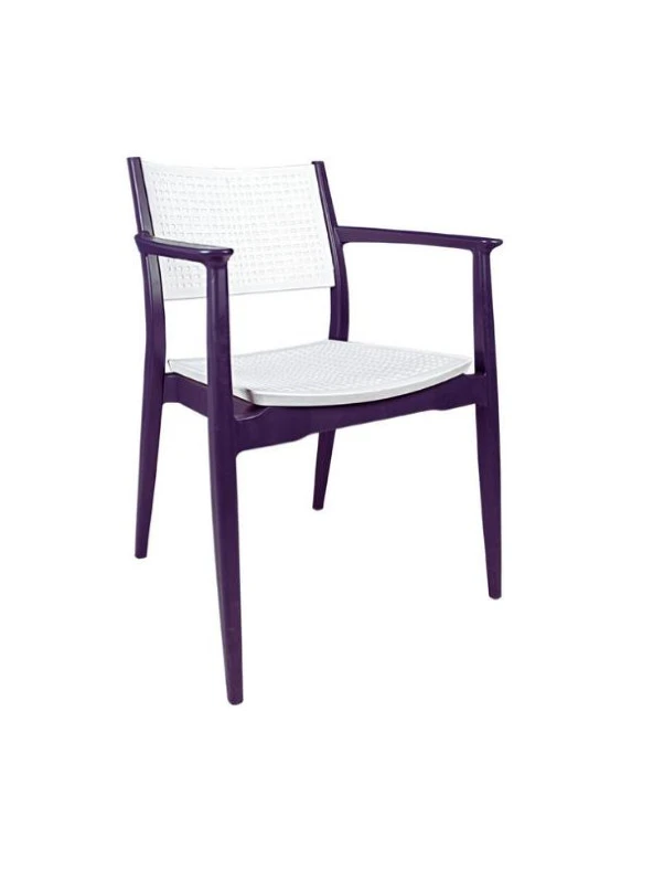 Mandella Irmak Çift Renk Koltuk (6 Adet) Gövde Beyaz- Oturma/Sırt Antrasit ürün görseli