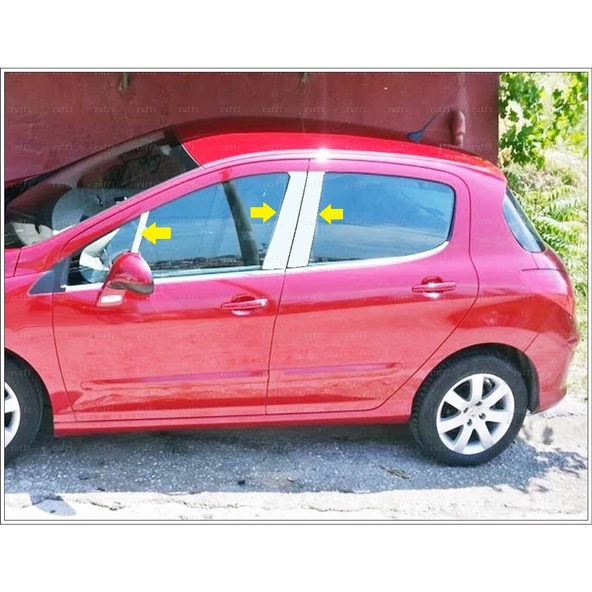 Peugeot 308 HB Krom Kapı Direk Seti 6 prç 2007-2013 Arası P.Çelik ürün görseli