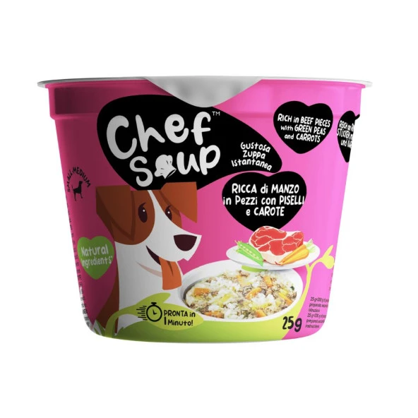 Chef Soup Dana Eti, Bezelye ve Havuçlu Hazır Köpek Çorbası 25 gr