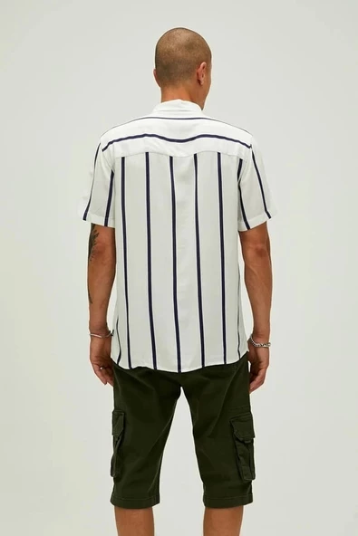 Sergio Kırık Beyaz Erkek Kısa Kollu Gömlek - 2