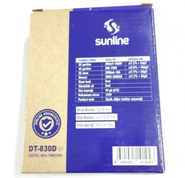 Dt 830D Dijital Ölçü Aleti Multimetre SUNLİNE - 3