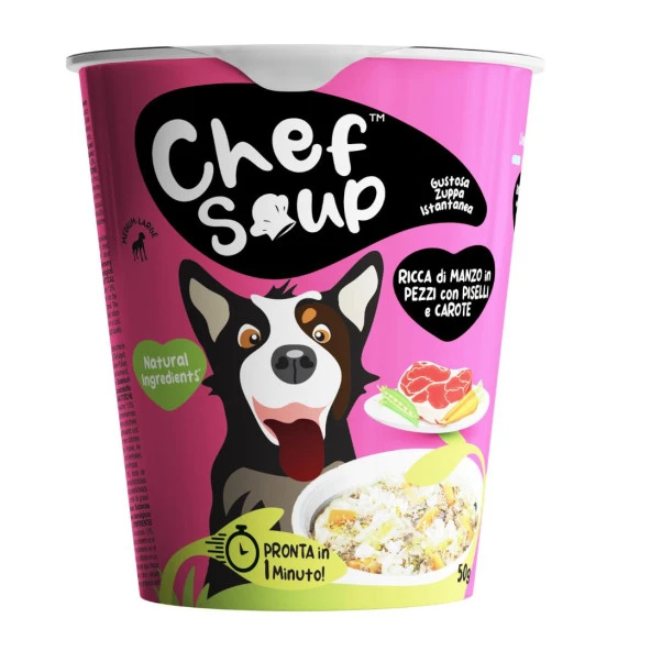 Chef Soup Dana Eti, Bezelye ve Havuçlu Hazır Köpek Çorbası 50 gr