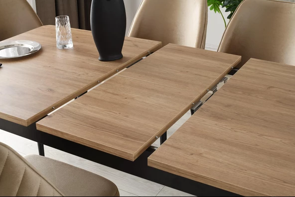 Mercan MDF Salon Yemek Masa Sandalye Takımı 90x145 - 4