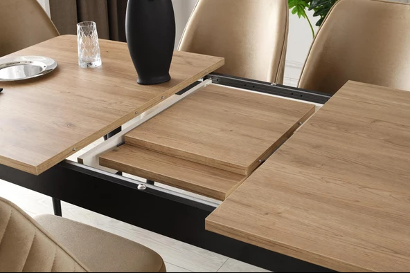 Mercan MDF Salon Yemek Masa Sandalye Takımı 90x145 - 2