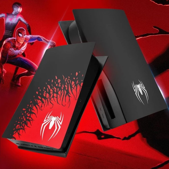 Cosmostech PS5 CD Sürüm Uyumlu - Spider - Man 2 Desenli Konsol Faceplate Shell Covers Kapakları - Resim 2