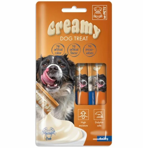 M-PETS Creamy  Yengeçli Krema Köpek Ödül Maması 15 Gr x 4