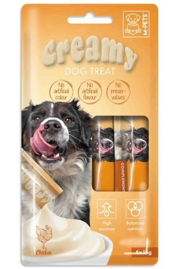 M-PETS Creamy  Tavuklu Krema Köpek Ödül Maması 15 Gr x 4