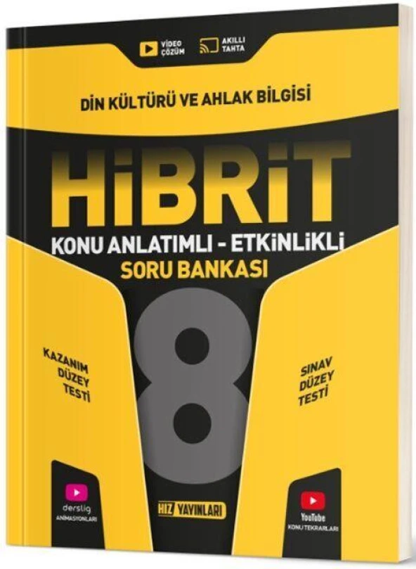 8. Sınıf Din Kültürü ve Ahlak Bilgisi HİBRİT Konu Anlatımlı Etkinlikli Soru Bankası Hız Yayınları