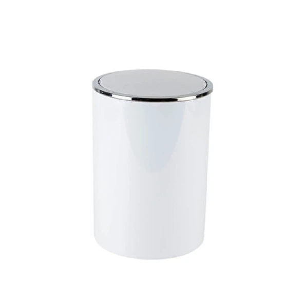 Primanova Lenox Çöp Kovası 6 Lt Beyaz Gümüş M-E35-01 ürün görseli