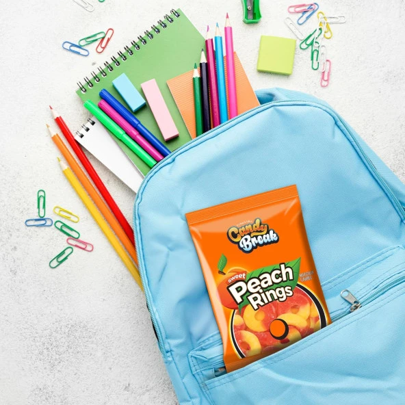 Candy Break Peach Rings Şeftali Aromalı Yumuşak Şeker 113 Gr - 6