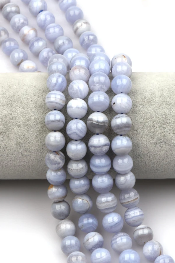 Mavi Kalsedon Doğal Taş Dizi 10 mm Küre Kesim ürün görseli