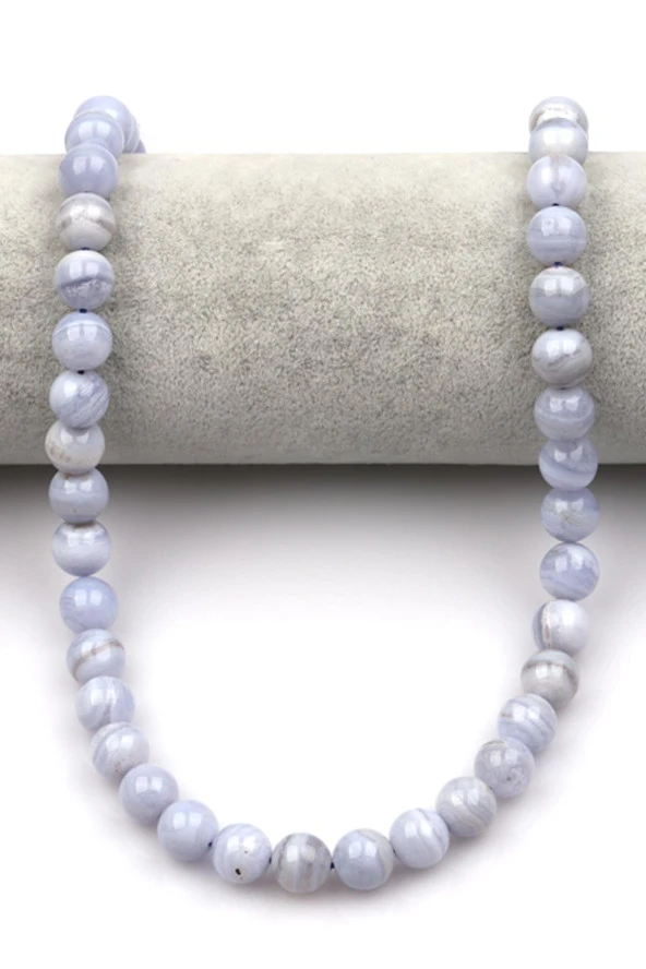 Mavi Kalsedon Doğal Taş Dizi 10 mm Küre Kesim - Resim 2