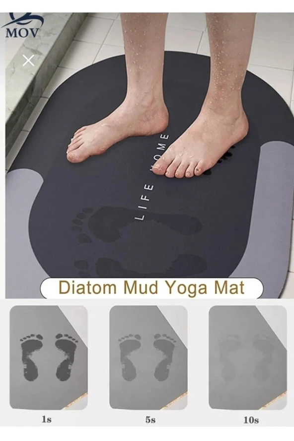 Sihirli Su Emici Banyo Paspası Kaymaz Tabanlı Abdest Paspası 3,5 Mm 40x60 - 3