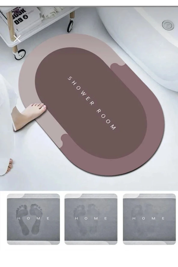 Sihirli Su Emici Banyo Paspası Kaymaz Tabanlı Abdest Paspası 3,5 Mm 40x60 - 4