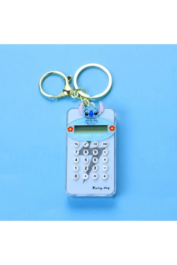 Eğlenceli Çocuk Öğrenci Hesap Makinesi Arkası Oyunlu Çanta Aksesuarı Anahtarlık Karekterli mor - 4