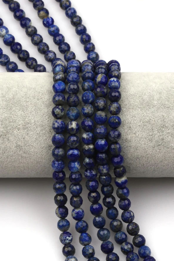 Lapis Lazuli Doğal Taş Dizi 6 mm Fasetli Küre Kesim ürün görseli