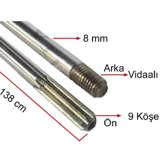 Motorlu Tırpan Sırt Tipi İç Şaft Mili Pasolu / 9 Diş - Resim 4