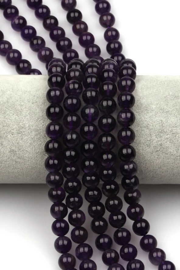 Ametist Doğal Taş Dizi 8 mm Küre Kesim