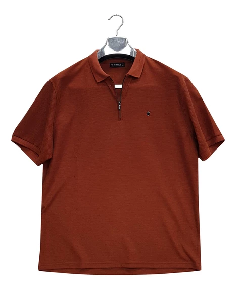 Gewer Fermuarlı Yakalı Slim Fit Kısa Kol Erkek Tişört-6698
