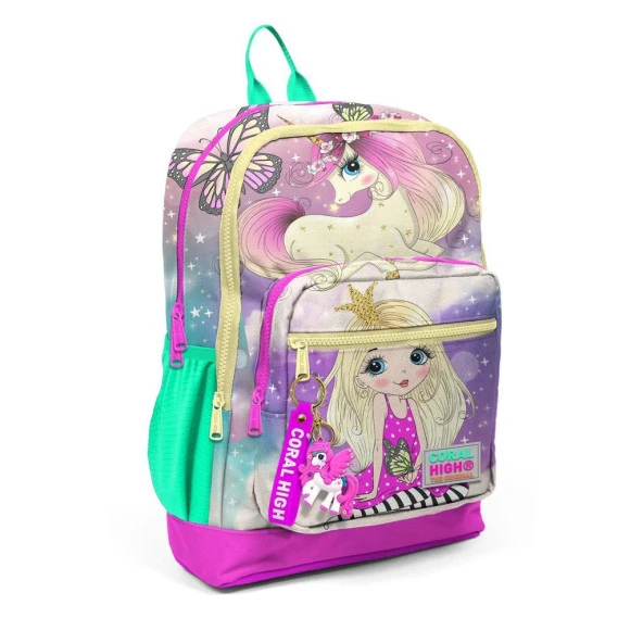 Coral High Unicorn Desen Büyük Boy Okul Sırt Çantası 23733