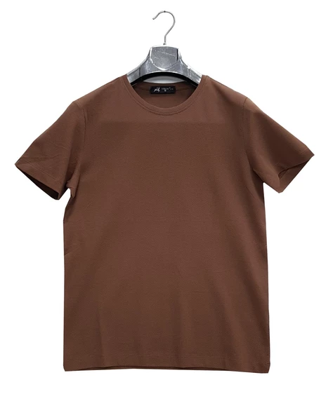 Troy Sıfır Yaka Slim Fit Kısa Kol Erkek Tişört-6702