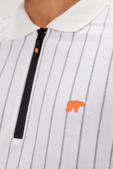 Theo Kırık Beyaz Polo Yaka Erkek Tişört - 4