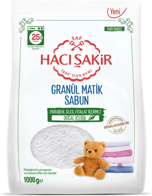 Şakir Granül Matik Lavanta Otomatik Makineler İçin Sabun 25 Yıkama (1 x 1000 g)