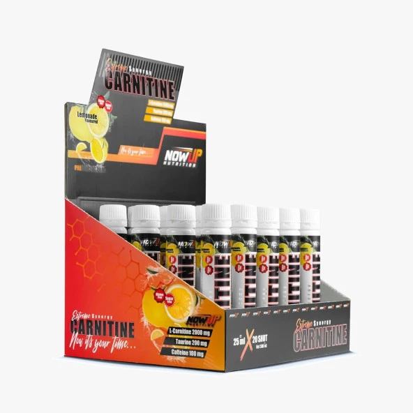 Synergy Carnitine Shot/Limon Aromalı/L-Carnitine 20x25 ml/Kilo Verme ve Yağ Yakma