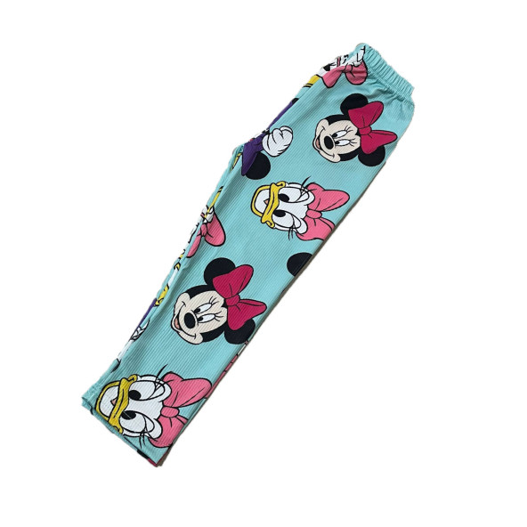 Minnie Baskılı Yeşil Kız Çocuk Yazlık Tayt - 2