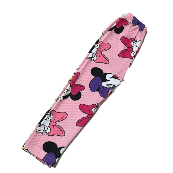 Minnie Baskılı Pembe Kız Çocuk Yazlık Tayt - 2