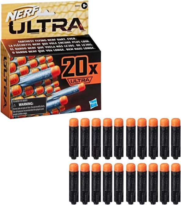 Ultra 20 dart dolum paketi, yalnızca NERF Ultra blasterlerle uyumlu 20 resmi NERF Ultra dart içerir
